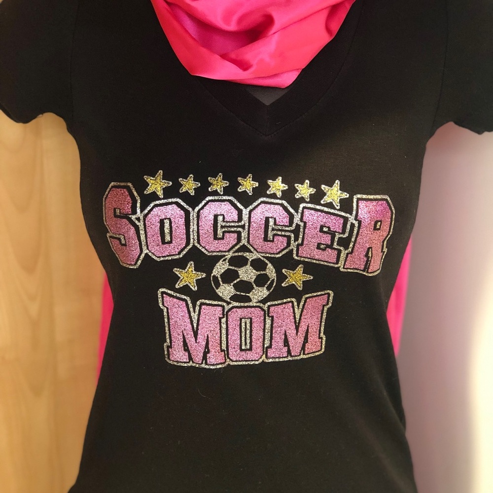 Soccer Mom Pink Bling T-Shirt